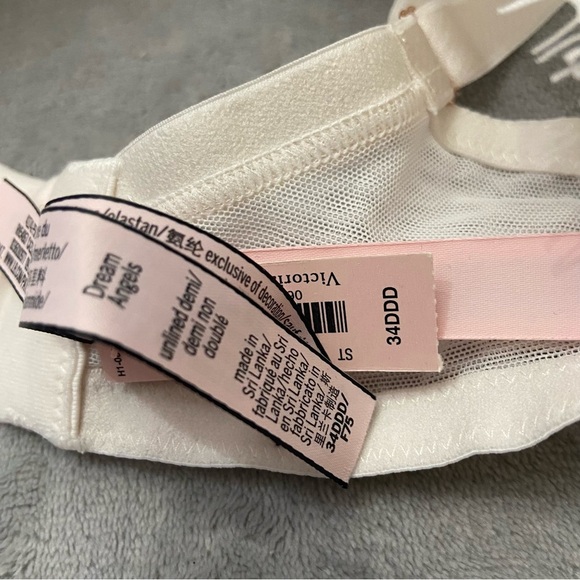 NEW Victoria's Secret Dream Angels White Sheer Lace Unlined Demi Bra 4875 - Picture 6 of 8